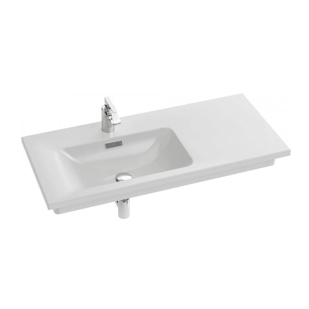 Тумба JD MADELEINE 100 см (белый матовый) EB2054-J51 левая + умывальник VOX EXAC112-Z-00 левый РАСПРОДАЖА витринный экземпляр