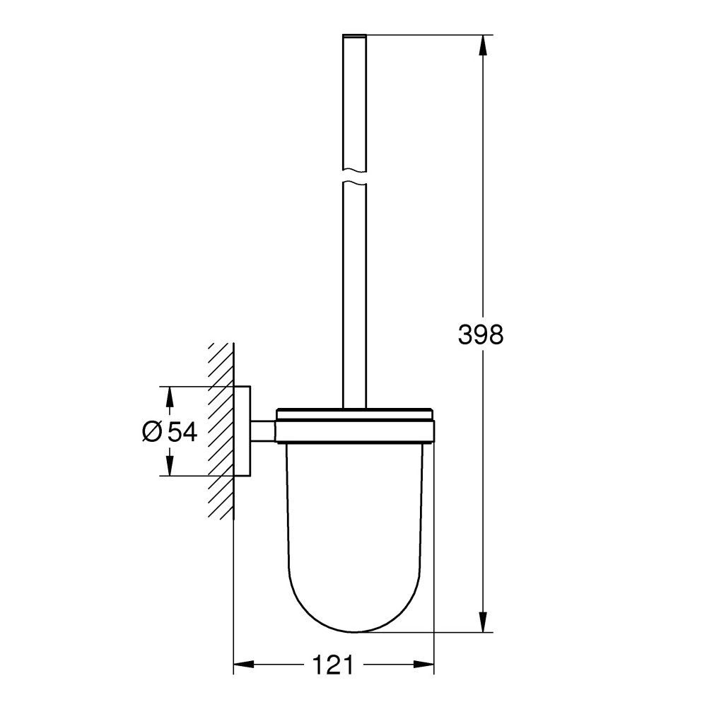 Ершик для унитаза GROHE Essentials 40374GN1 с держателем, холодный рассвет матовый