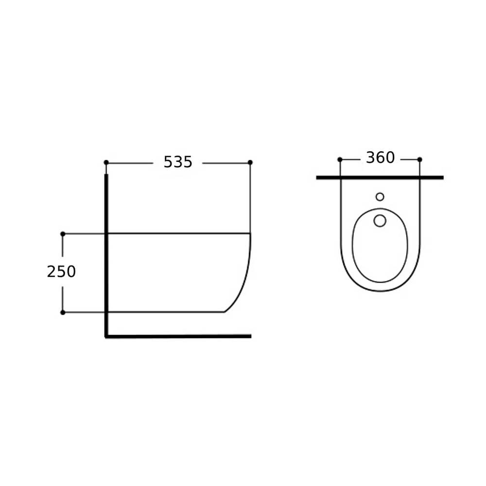 Биде подвесное AQUATEK AQ1006-00 Европа 535*360*250 мм