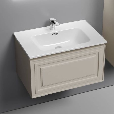 Тумба подвесная 69 см Sancos Very Beige Soft VR70CE бежевый + раковина накладная Element CN7007