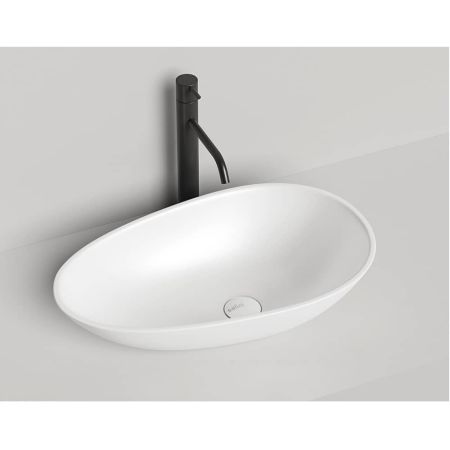 Раковина накладная Salini Callista 101 овальная, белая матовая РАСПРОДАЖА