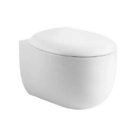 Унитаз подвесной безободковый AQUATEK АЛЬТАИР AQ1980-00, тонкое сиденье с плавным закрыванием, крепеж