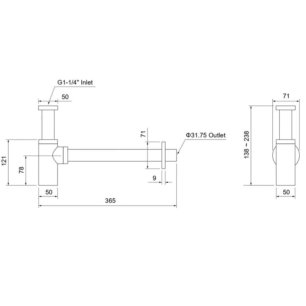 Сифон для умывальника Aquatek AQ6012MB d32, латунь, черный