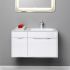 Тумба подвесная Malaga Mal.01.09/R + умывальник Mal.09.04.D-R 52х90х45, белая, правая РАСПРОДАЖА витринный экземпляр