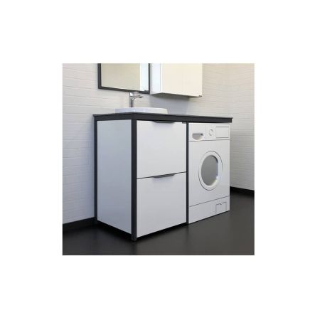 Лозанна 120 Тумба под стирал. машину, белая, графитовая столешница, раковина Art Inside ART43SLWB01I