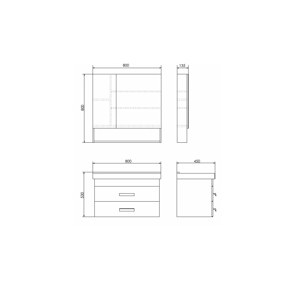 Никосия 80П Тумба-умывальник 53х80х45 см Дуб темный с раковиной Fest 80 FST80SLWB01 РАСПРОДАЖА витринный экземпляр