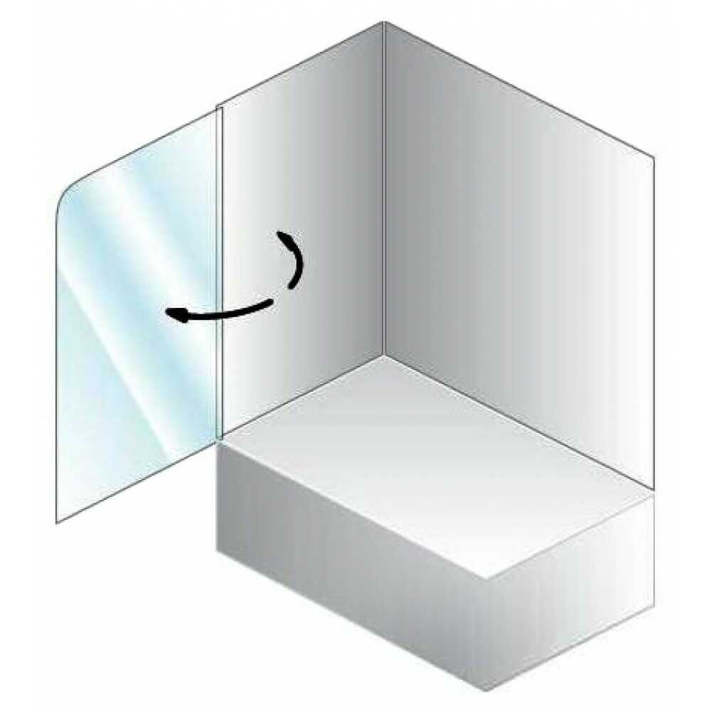 Штора для ванны SOLE TP 75 75x140 хром, прозрачное стекло