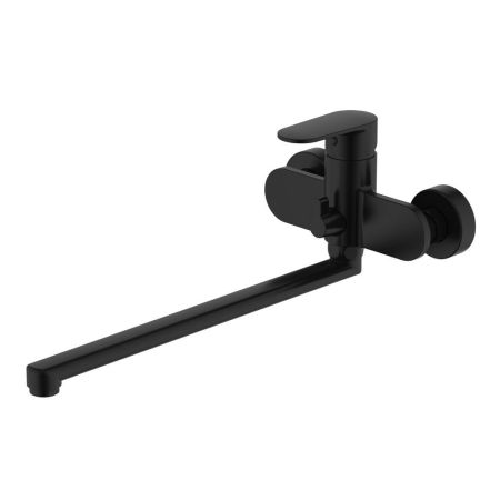 Смеситель для ванны Aquatek Ника AQ1842MB, длинный излив, черный матовый