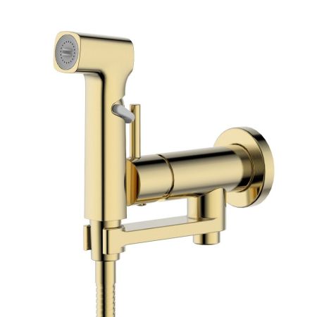 Гигиенический душ встроенный (cмеситель+гигиеническая лейка+шланг+шланговое подсоединение с держателем) Aquatek Ника AQ1819BG, золото шлифованное Гигиенический душ встроенный (cмеситель+гигиеническая лейка+шланг+шланговое подсоединение с держателем) Aquatek Ника AQ1819BG, золото шлифованное