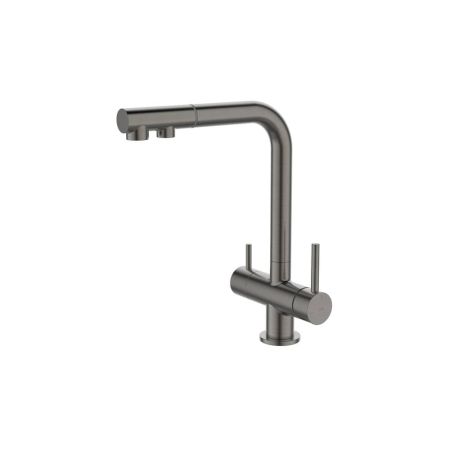 Смеситель для кухни IDDIS Umbra UMBGMPFi05 с выдвижным изливом и каналом для фильтра, графит