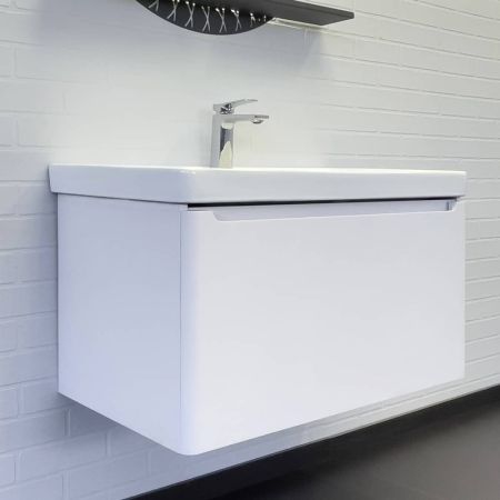 Тумба-умывальник Comforty Арзамас-80-1 белая матовая с раковиной 4480