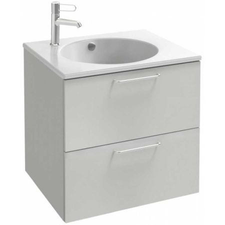 Тумба Odeon Rive Gauche (белый), 60 см, ручки (хром) EB2520-R5-N18 + раковина EXBA112-Z-00