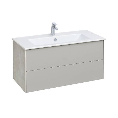 Тумба-умывальник AQUATON Сохо 100 1A258201AJ9A0 Слэйт/Галька серая с раковиной Элина 100