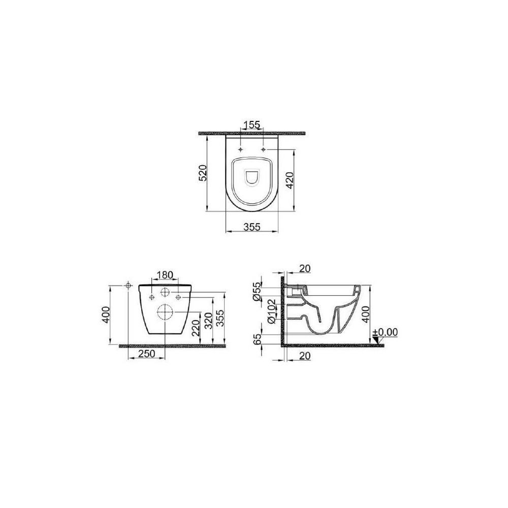 Унитаз подвесной безободковый Kale IDEA 2.0 310200100280 с тонким сиденьем микролифт 310200700032 РАСПРОДАЖА витринный экземпляр