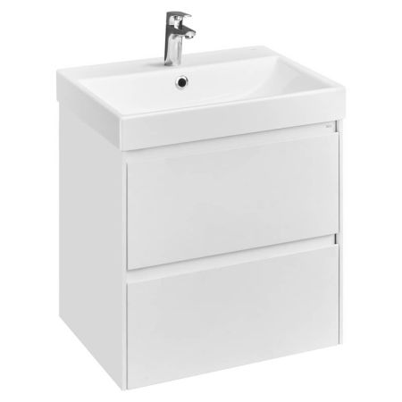 Тумба ROCA Ona 60 см 857613509 2 ящика, белый матовый + умывальник Ona 60х46 ZRU9307561