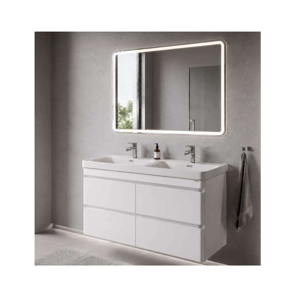 Тумба-умывальник Comforty Енисей-120 белый глянец c раковиной CF19595BX-120D