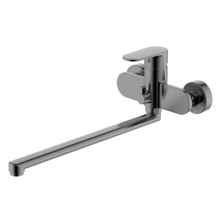 Смеситель для ванны Aquatek Ника AQ1842BGM, длинный излив, оружейная сталь