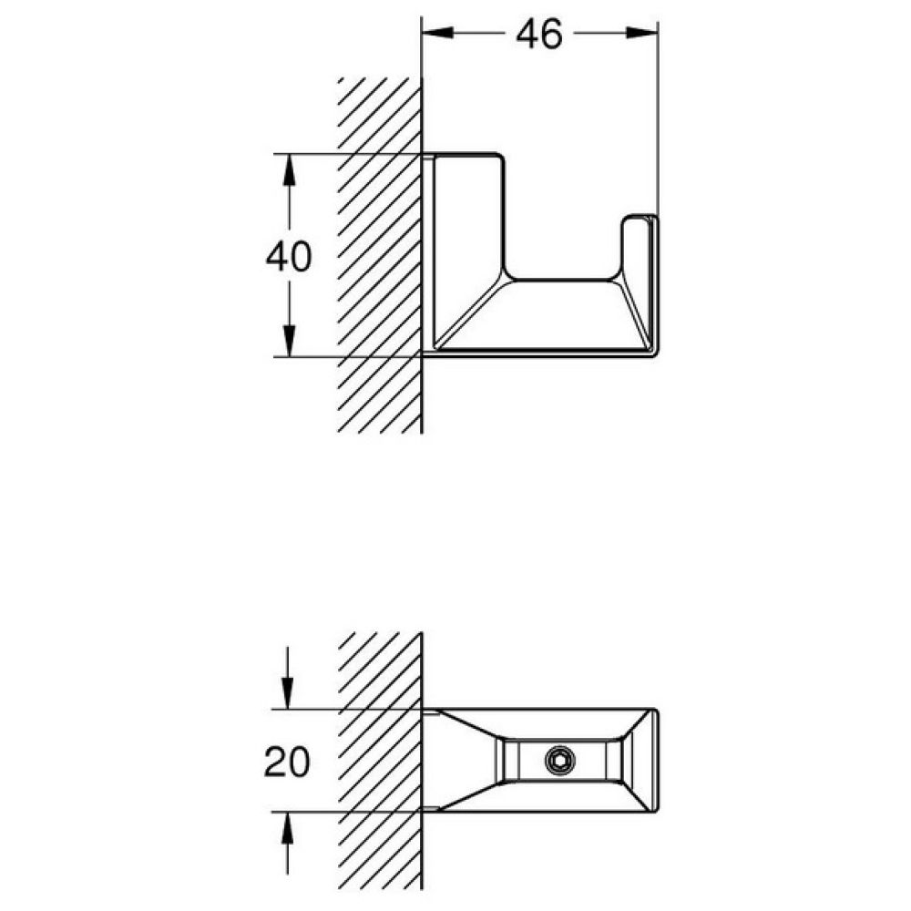 Крючок для банного халата Grohe Selection Cube 40782000 хром РАСПРОДАЖА витринный экземпляр