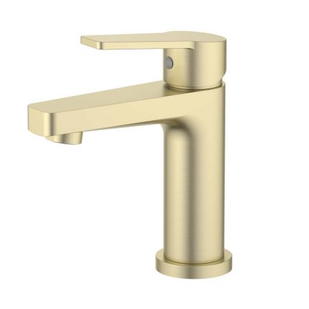 Смеситель для раковины 106 мм Aquatek Лугано AQ1710BG без донного клапана, золото шлифованное