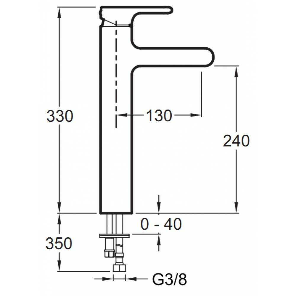 Смеситель SINGULIER E10861-CP на умывальник, однорычажный, высокая модель (хром)