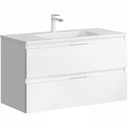 Тумба подвесная Accent 100 ACC0110W белый +  умывальник Malaga 1000 РАСПРОДАЖА витринный экземпляр