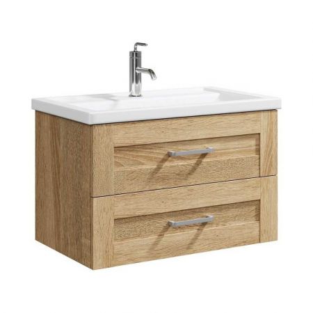 Тумба подвесная Фостер FOS01082DS (дуб сонома) +  умывальник Фостер 80