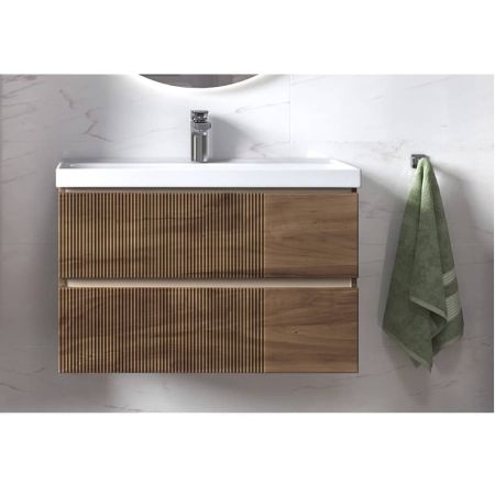 Подвесная тумба Velvex Mondi 800-0-2 (Madera Classica Slim) акация темная с раковиной Classica Slim 80 Подвесная тумба Velvex Mondi 800-0-2 (Madera Classica Slim) акация темная с раковиной Classica Slim 80