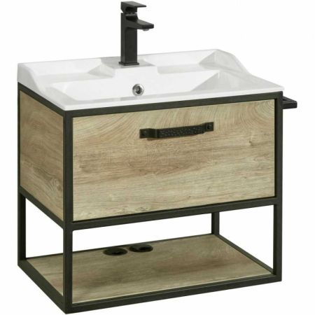 Тумба-умывальник ЛОФТ ФАБРИК 65 1A242301LTDU0 Дуб Эндгрейн с раковиной Фабиа 65 1A708731FB010