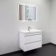 Тумба-умывальник подвесная Comforty Енисей-80П2 белый глянец c раковиной 4480