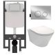 Комплект подвесного унитаза с сиденьем, инсталляцией и двойной клавишей смыва (хром) Jacob Delafon Rodin+ E39933-CP