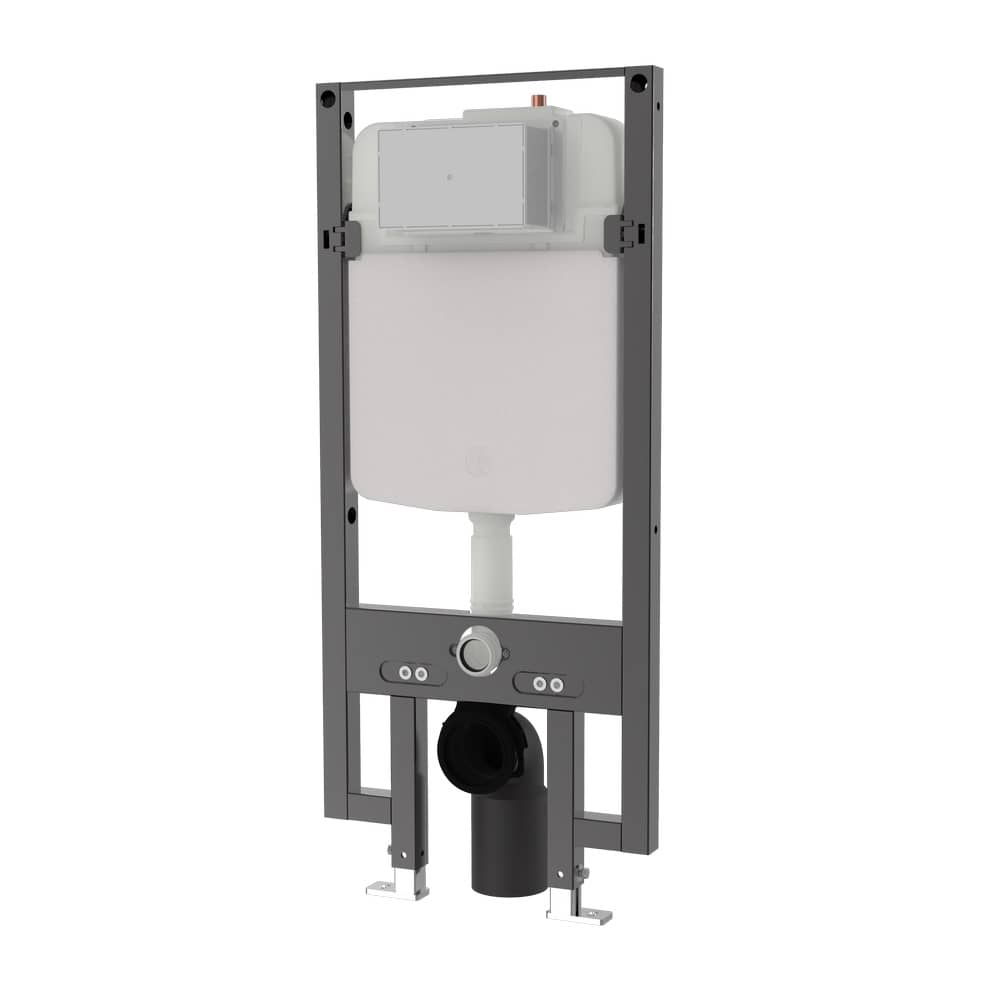 Комплект подвесного унитаза с сиденьем, инсталляцией и двойной клавишей смыва (хром) Jacob Delafon Rodin+ E39933-CP