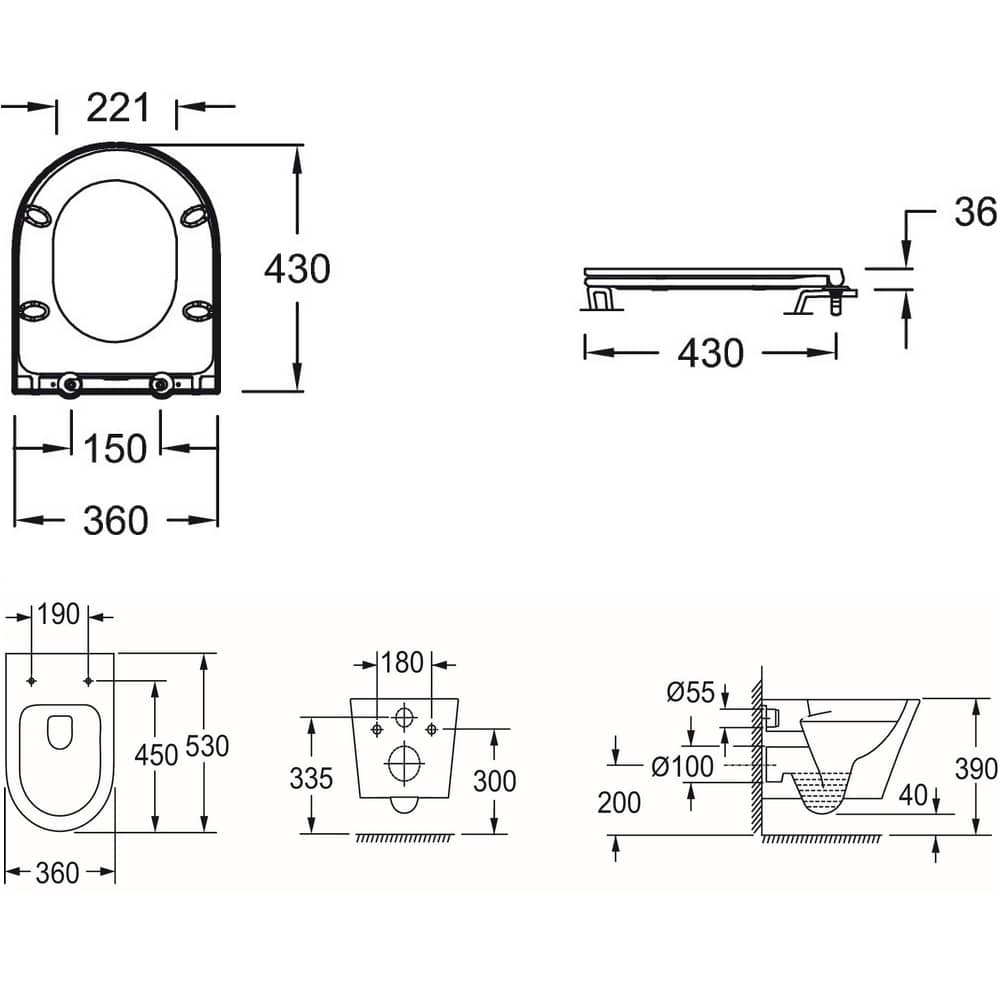 Комплект подвесного унитаза с сиденьем, инсталляцией и двойной клавишей смыва (хром) Jacob Delafon Rodin+ E39933-CP