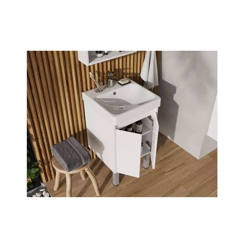 Тумба-умывальник AQUATON Сканди Doors 45 1A278701SD010 белый глянец/белый матовый с раковиной Адриана 45 (1A2787K0SD010) Тумба-умывальник AQUATON Сканди Doors 45 1A278701SD010 белый глянец/белый матовый с раковиной Адриана 45 (1A2787K0SD010)