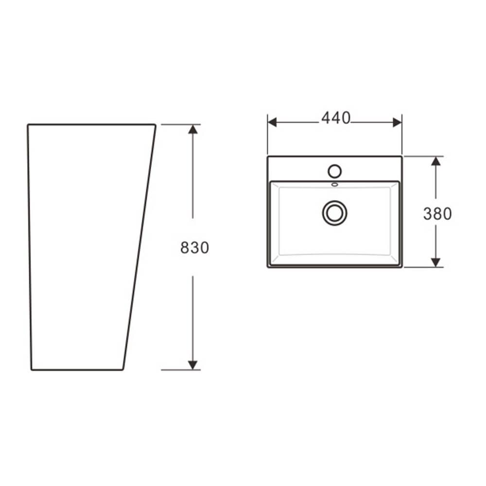 Умывальник пьедестальный Aquatek Optima Square AQ4401-00 440x380x835 белый