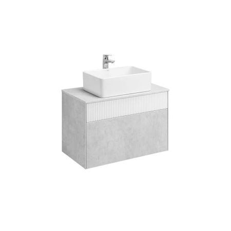 Тумба-умывальник Марбл 80 1A276201MH4C0 Слэйт/Белый мат. с прямоуг. раковиной Roca Mila 732700B000