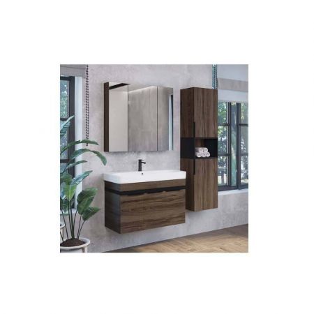 Соло 90 Зеркало-шкаф дуб тёмно-коричневый