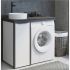 Лозанна 100 Тумба под стирал. машину, белая, черная столешница, раковина Comforty 9111