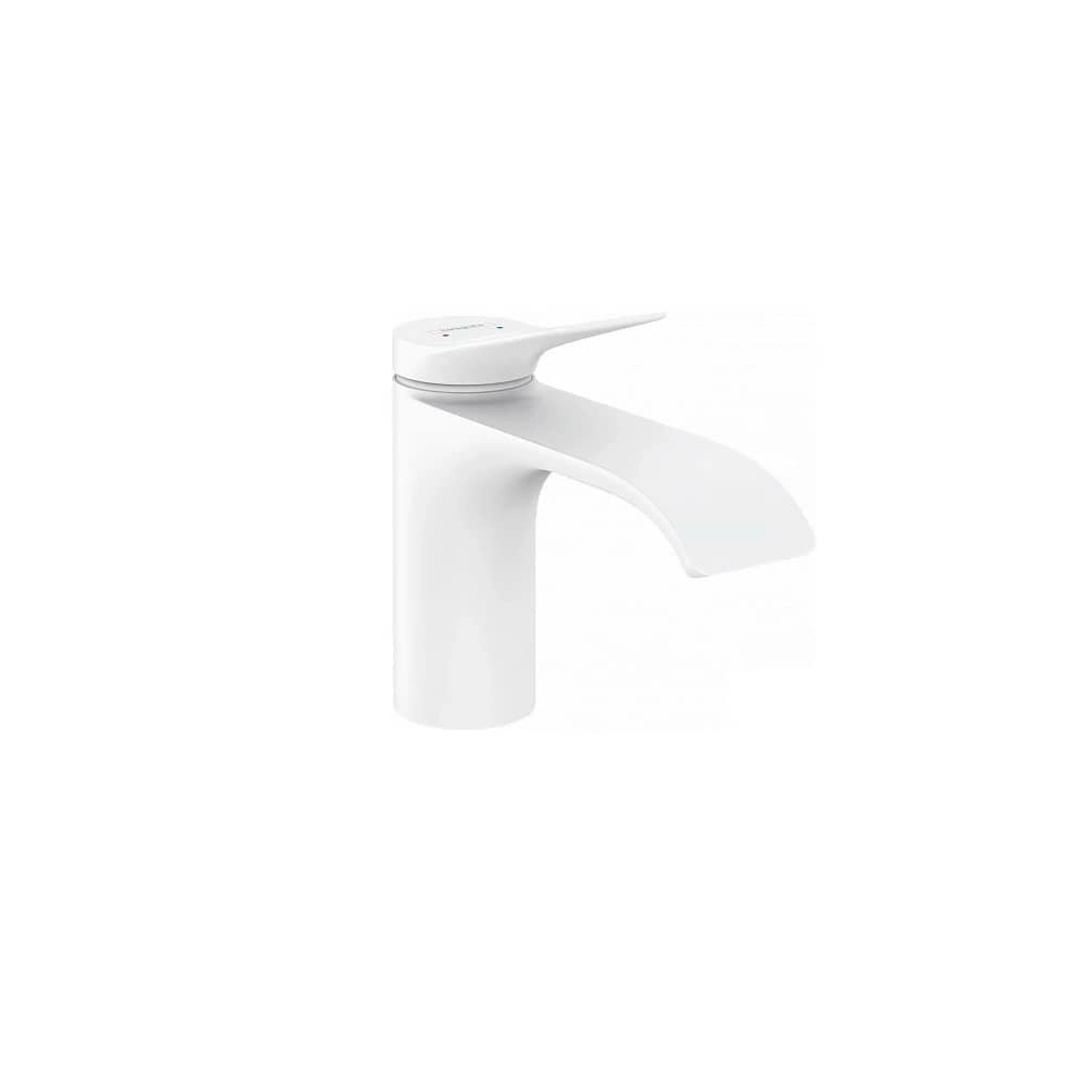 Смеситель для раковины Hansgrohe Vivenis 80 со сливным гарнитуром 75010700, матовый белый