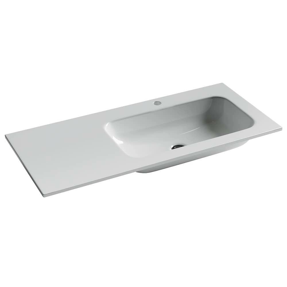 Тумба подвесная 995 Sancos Snob R Bianco SNR100RW правая + раковина Grace CN7015 чаша справа, белый Тумба подвесная 995 Sancos Snob R Bianco SNR100RW правая + раковина Grace CN7015 чаша справа, белый