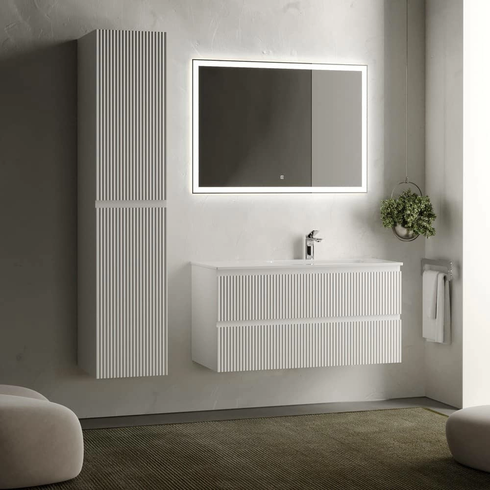 Тумба подвесная 995 Sancos Snob R Bianco SNR100RW правая + раковина Grace CN7015 чаша справа, белый Тумба подвесная 995 Sancos Snob R Bianco SNR100RW правая + раковина Grace CN7015 чаша справа, белый