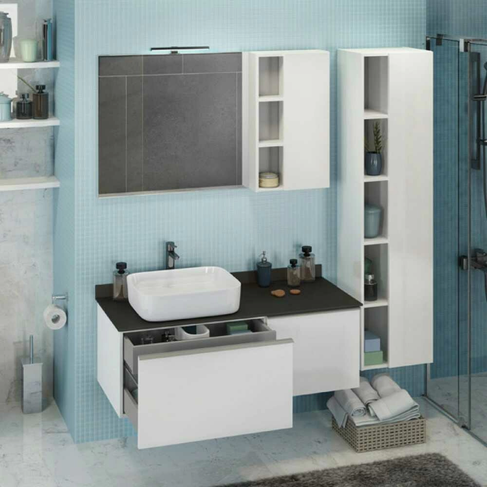 Милан 120 Тумба-умывальник подвесная 55х120х52 см Белая с раковиной Comforty T-Y9378 Милан 120 Тумба-умывальник подвесная 55х120х52 см Белая с раковиной Comforty T-Y9378