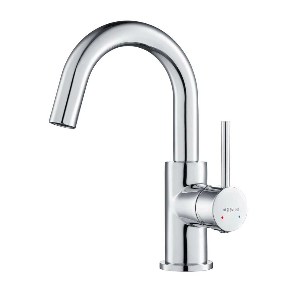 Смеситель для раковины с поворотным изливом Aquatek Европа AQ1307CR без донного клапана, хром Смеситель для раковины с поворотным изливом Aquatek Европа AQ1307CR без донного клапана, хром