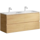 Тумба подвесная Accent 120 ACC0112DZ дуб золотой +  умывальник Malaga 1200 Duet
