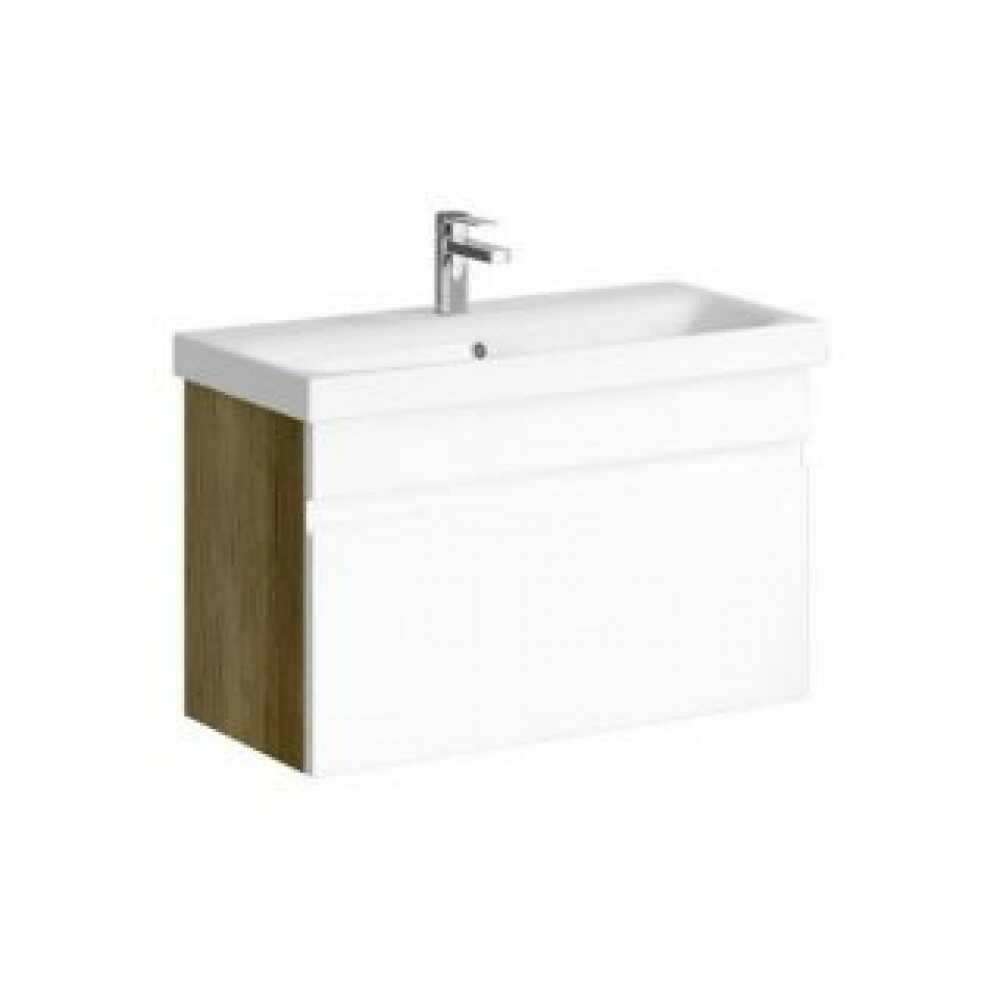 Тумба подвесная Smart 60 T6/DB SRT0106DB + умывальник  MODUO 60 SLIM UM-MOD60SL/1 (дуб балтийский)