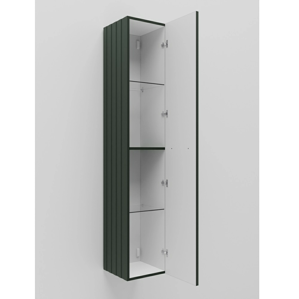 Пенал подвесной La Fenice Cubo Grigio FNC-05-CUB-G-30 серо-зелёный матовый 30, ручка хром Пенал подвесной La Fenice Cubo Grigio FNC-05-CUB-G-30 серо-зелёный матовый 30, ручка хром