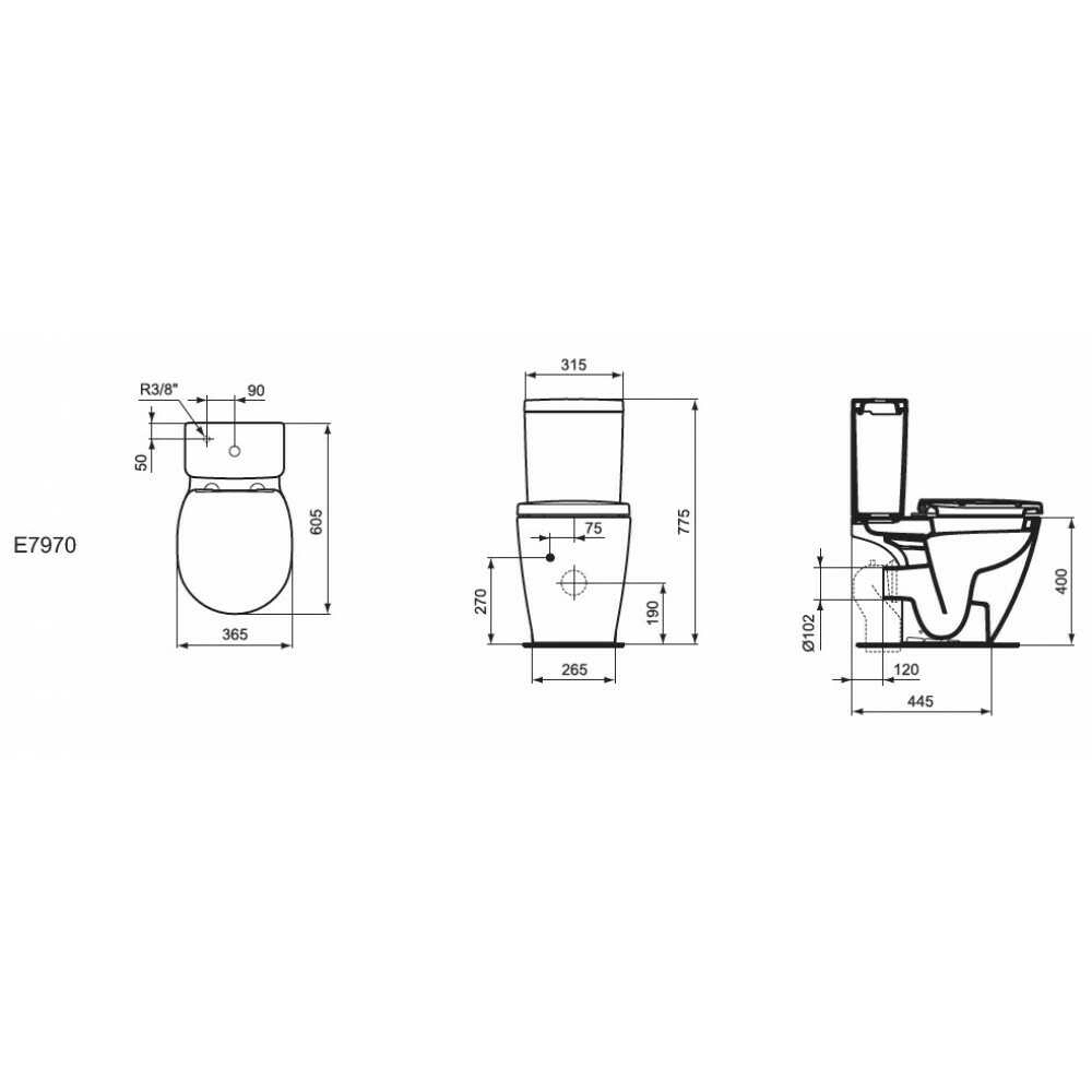 УНИТАЗ CONNECT SPACE E119501 + бачок E797001+ крышка с микролифтом E129101