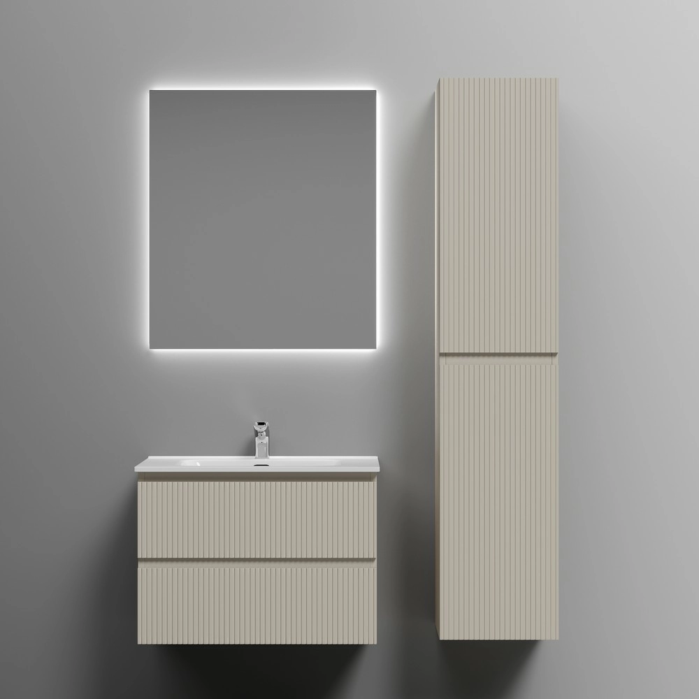Тумба подвесная 69 см Sancos Snob T Beige Soft SNT70CE бежевый + раковина накладная Element CN7007