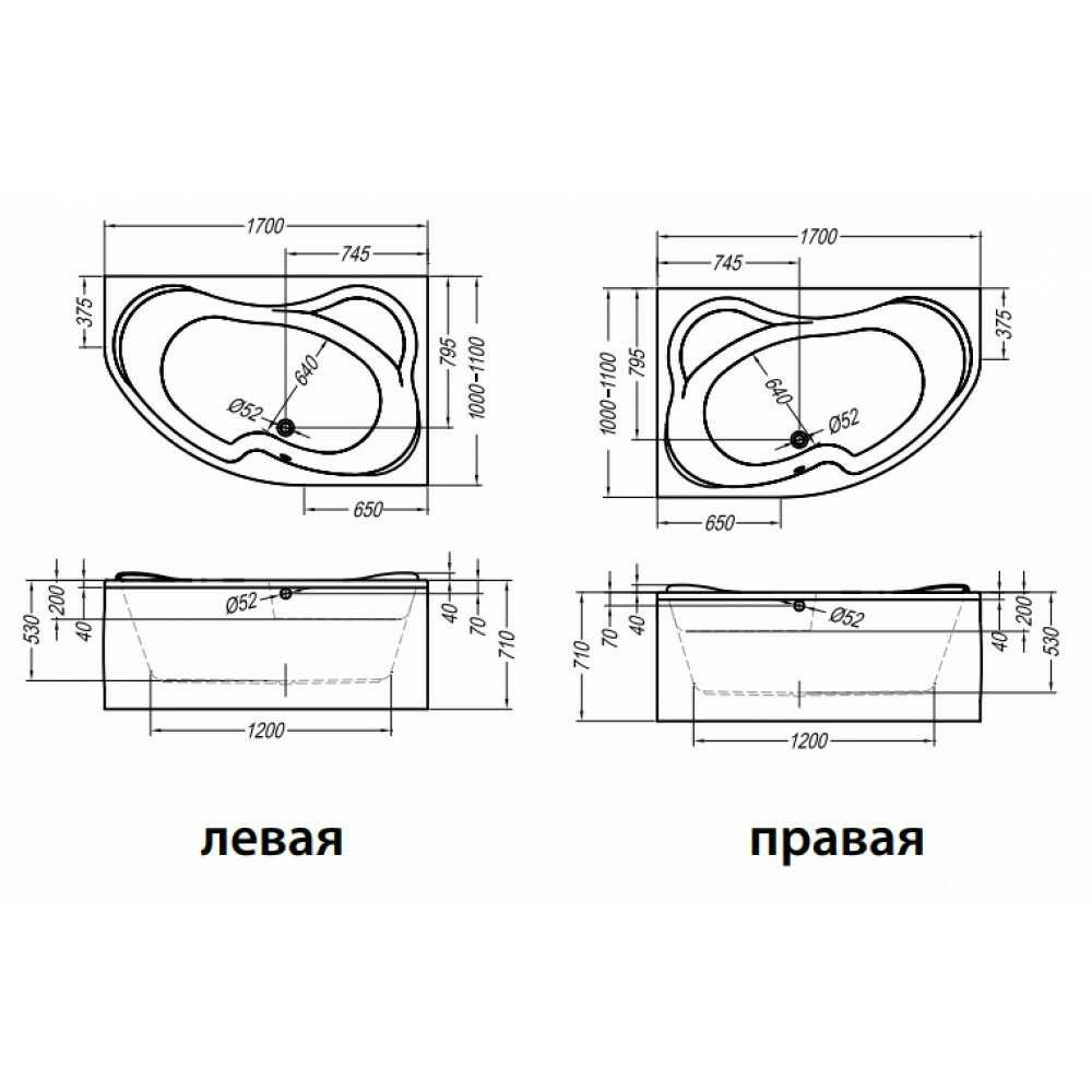 Ванна акриловая LULU 170x100 OPTIMA + экран (левая) Ванна акриловая LULU 170x100 OPTIMA + экран (левая)