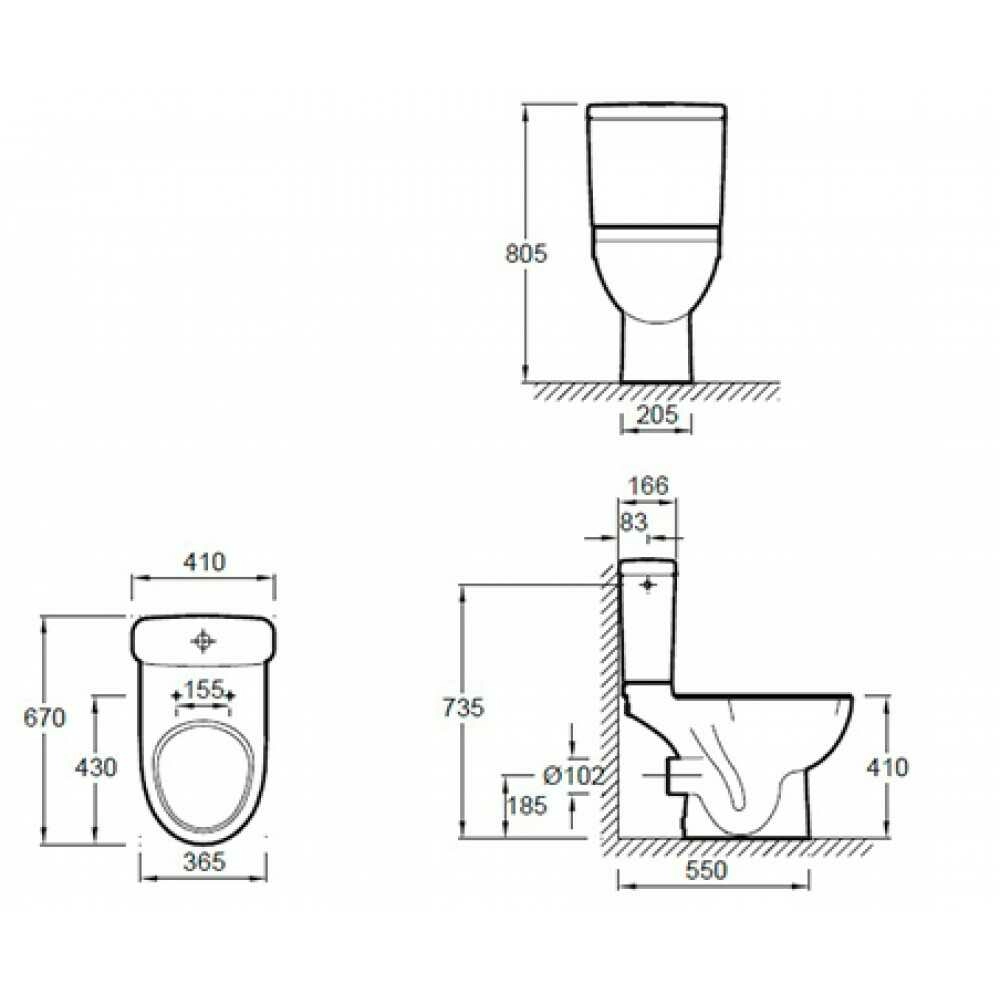 Унитаз ODEON UP 4956CK-00 + бачок E4740-00 + крышка с микролифтом 8409K-00