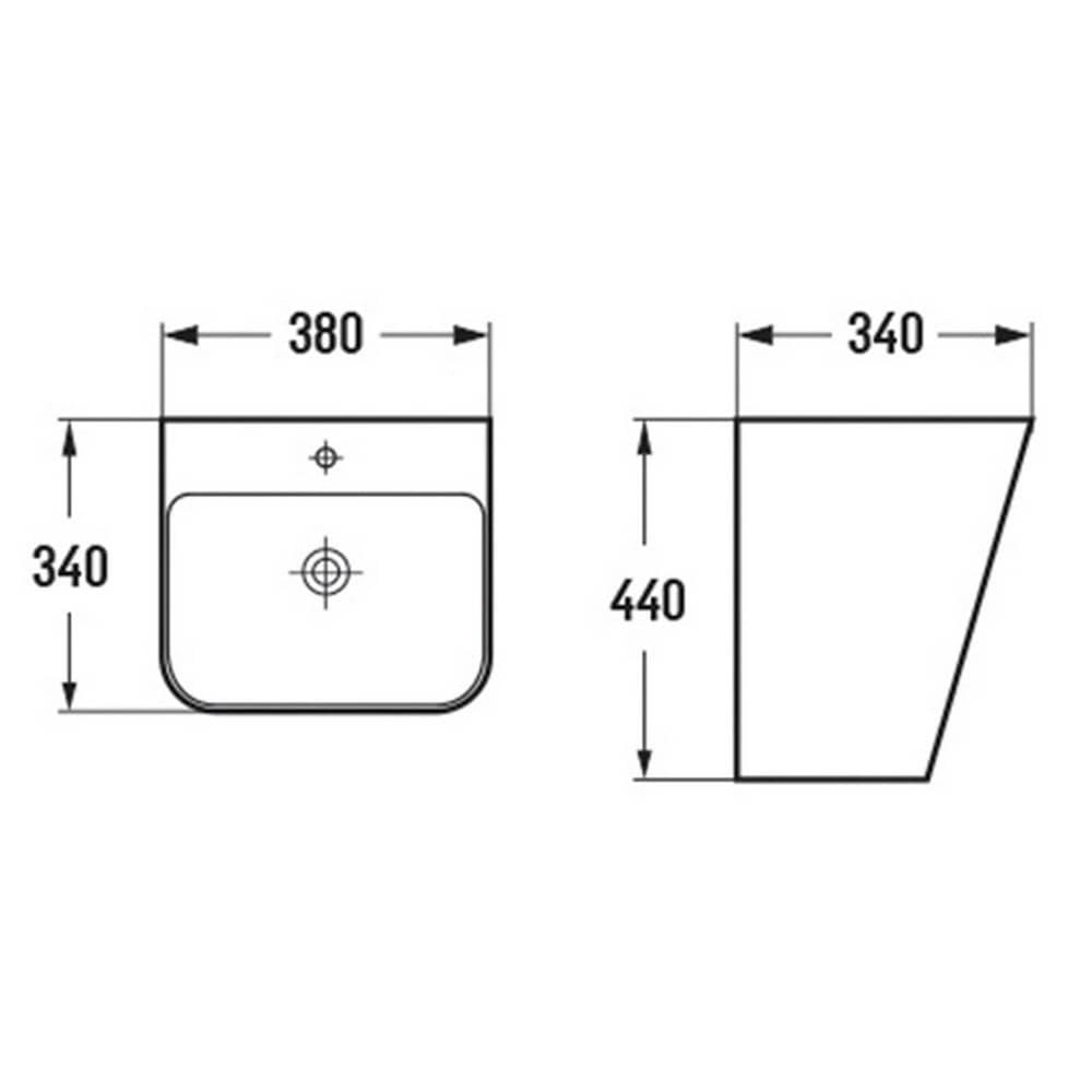 Раковина прямоугольная подвесная моноблок Comforty 500Q, белая Раковина прямоугольная подвесная моноблок Comforty 500Q, белая
